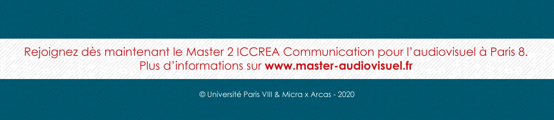 Pourquoi rejoindre le Master 2 Industrie Audiovisuelle de Paris 8 - Footer