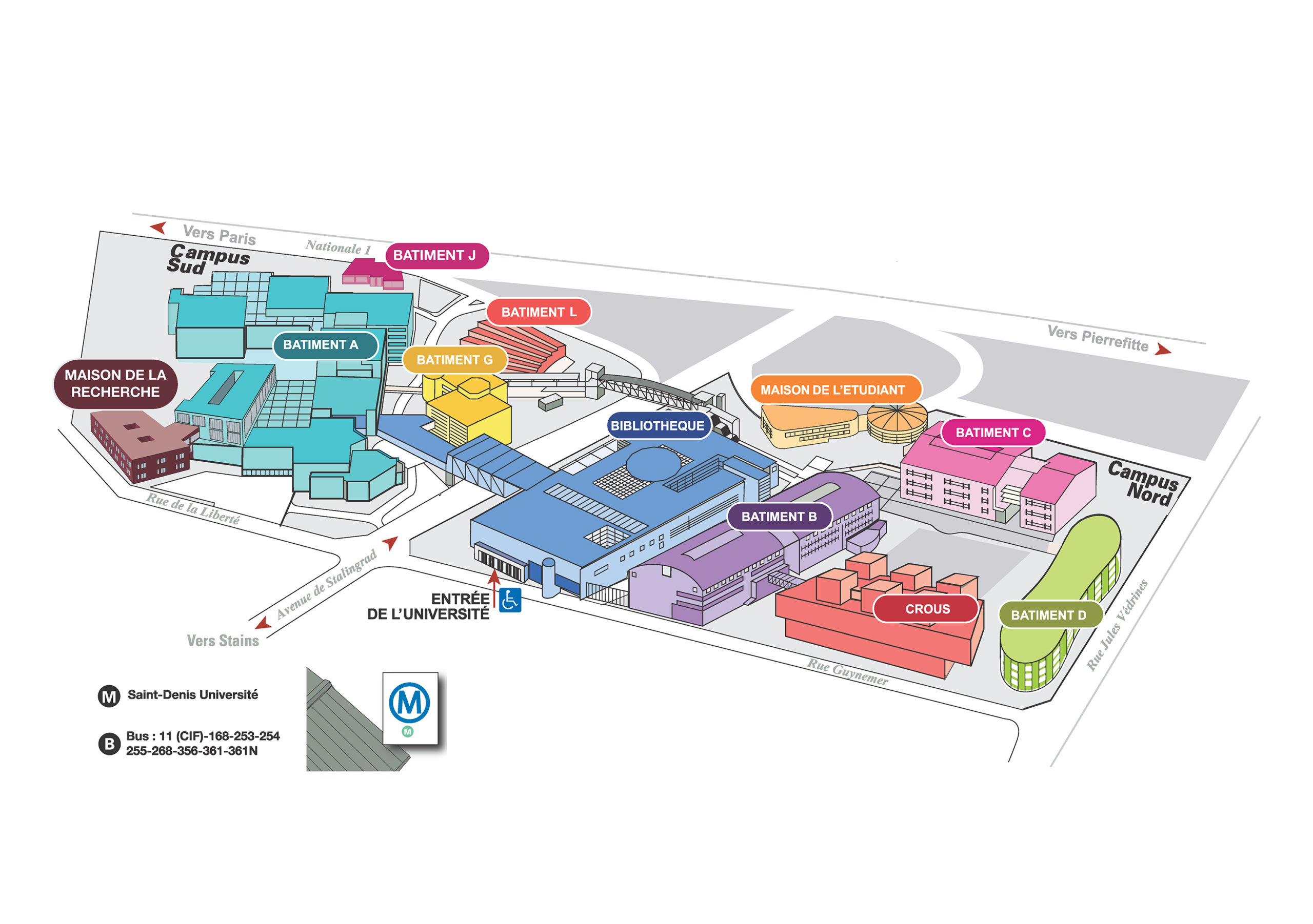 Plan de l'université Paris 8